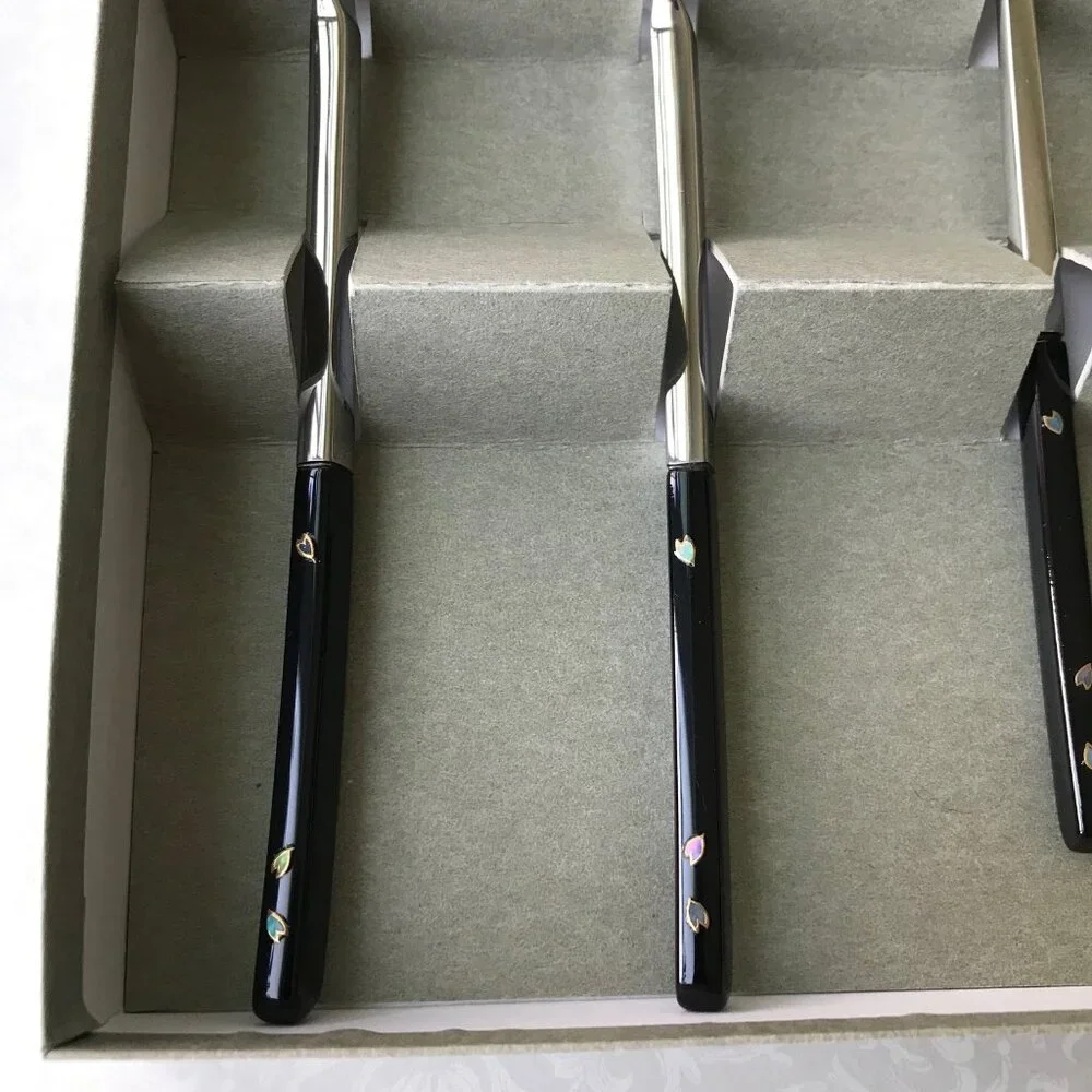New Wajima Nuri  set, pearl of mother inlay, Artisan Handcrafted, Japan